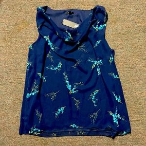 Apt 9 Navy print sleeveless tank lined size M NWT